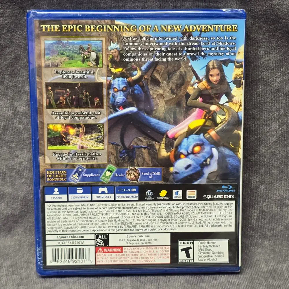 Dragon Quest XI Echoes Of An Elusive Age Edition Light Sony Playstation 4 Game
